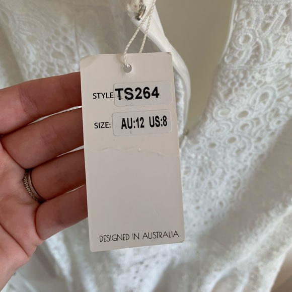 NWT Mesina white lace dress women’s Size Large/ 8 - Picture 9 of 10